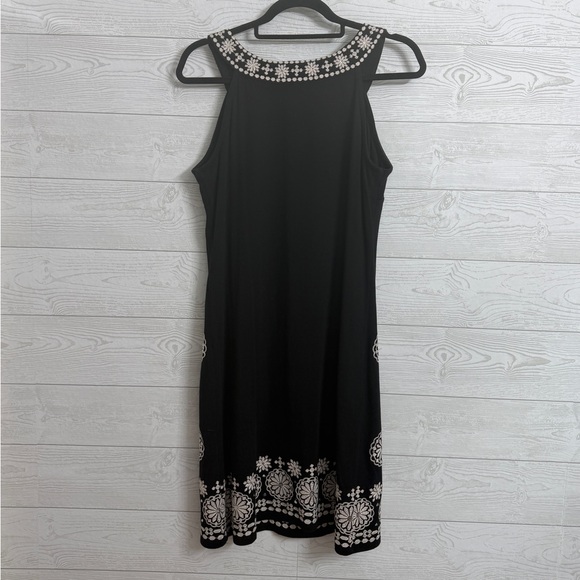 INC Women’s Black Cotton Embroidered Sleeveless Dress. Size M - Picture 2 of 8